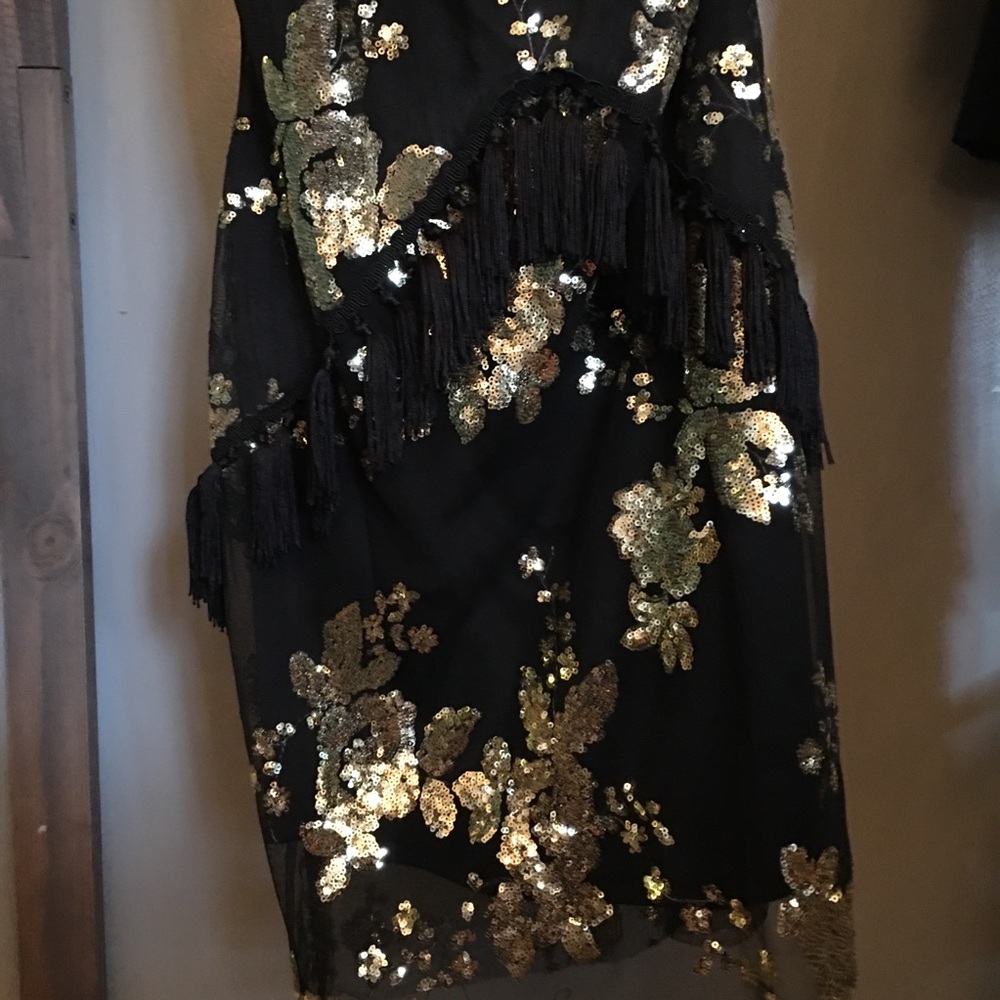 Floral sequin & tassel halter dress. - Picture 2 of 4